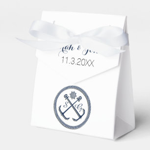 Anchor Monograms, Nautical wedding favor box