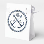 Anchor Monograms, Nautical wedding  favor box (Back Side)