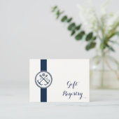 Anchor Monograms, Nautical Wedding Gift registry Enclosure Card (Standing Front)