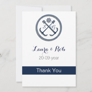 Anchor Monograms, Nautical Wedding Invitation
