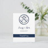Anchor Monograms, Nautical Wedding Thank You cards (Standing Front)
