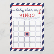 Anchor Nautical Bingo Baby Shower Game Ahoy Boy Invitation