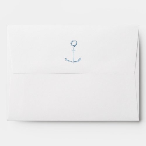 Anchor Nautical Blue Beach Baby Shower Invitation Envelope