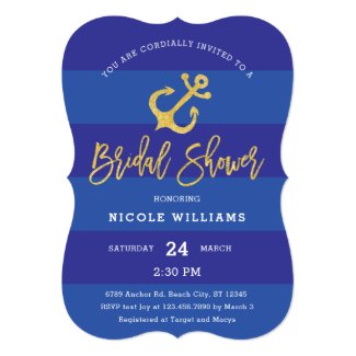 Anchor Nautical Bridal Shower Invitation