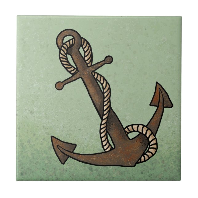 Anchor Nautical  Ceramic Tile (Front)