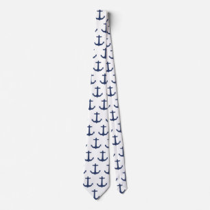 Anchor nautical coastal vibes neck tie