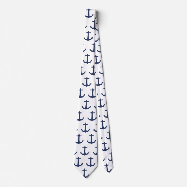Anchor nautical coastal vibes neck tie (Front)