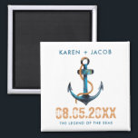 Anchor Nautical Cruise Ship Wedding Favor Magnets<br><div class="desc">Customizable wedding on a cruise ship nautical anchor wedding favor magnets. Customize with your names,  wedding date and ship name. A great gift to send you wedding guests home with to remind them of your wedding cruise.</div>
