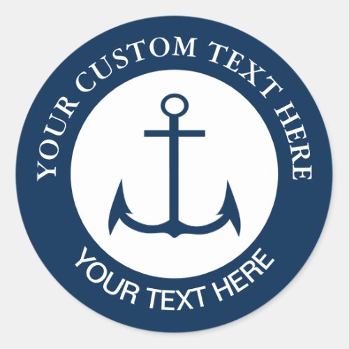 Anchor Nautical Custom Logo Icon 1 12 Classic Round Sticker