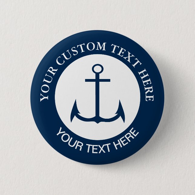 Anchor Nautical Custom Logo Icon  Button (Front)