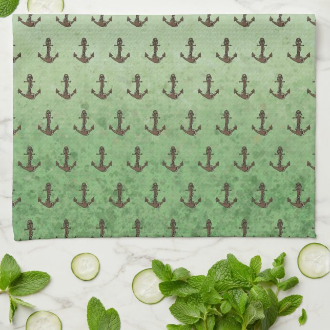 Anchor Nautical  Kitchen Towel (Folded)