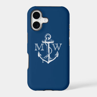 Anchor, Nautical Monogram iPhone 17 Case