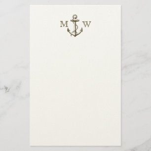 Anchor, Nautical Monogram Stationery
