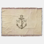 Anchor, Nautical Monogram Throw Blanket at Zazzle
