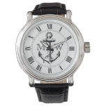 Anchor, Nautical Monogram Watch at Zazzle