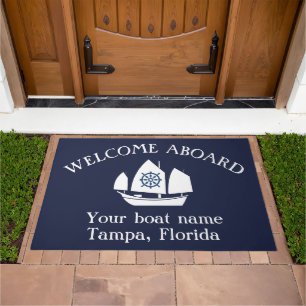 Anchor Nautical Navy Blue Boat Summer Lake Doormat