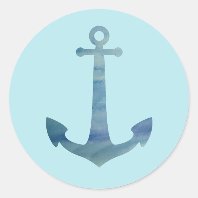 Anchor Nautical Ocean Party Thank You Stickers (Front)