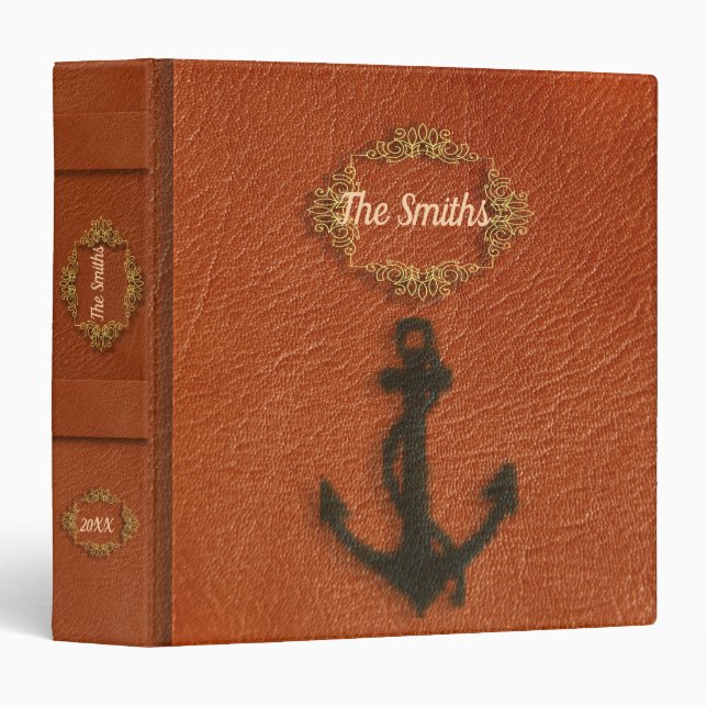Anchor Nautical Personalized 3 Ring Binder (Front/Spine)
