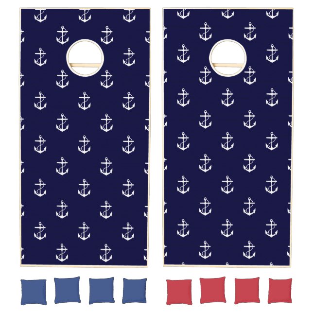 Anchor Nautical Personalized Cornhole Set (Set)