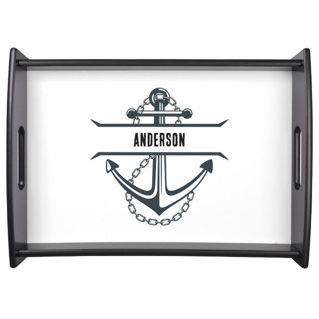 Anchor Nautical Personalized Serving Tray (Front)