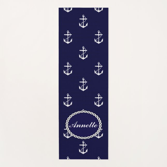 Anchor Nautical Personalized Yoga Mat (Front)