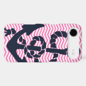 Anchor Nautical Pink Navy Chevron iPhone Case 4 s (Back (Horizontal))