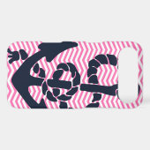 Anchor Nautical Pink Navy Chevron iPhone Case 4 s (Back (Horizontal))