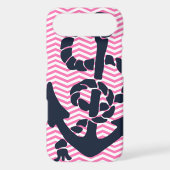 Anchor Nautical Pink Navy Chevron iPhone Case 4 s (Back)