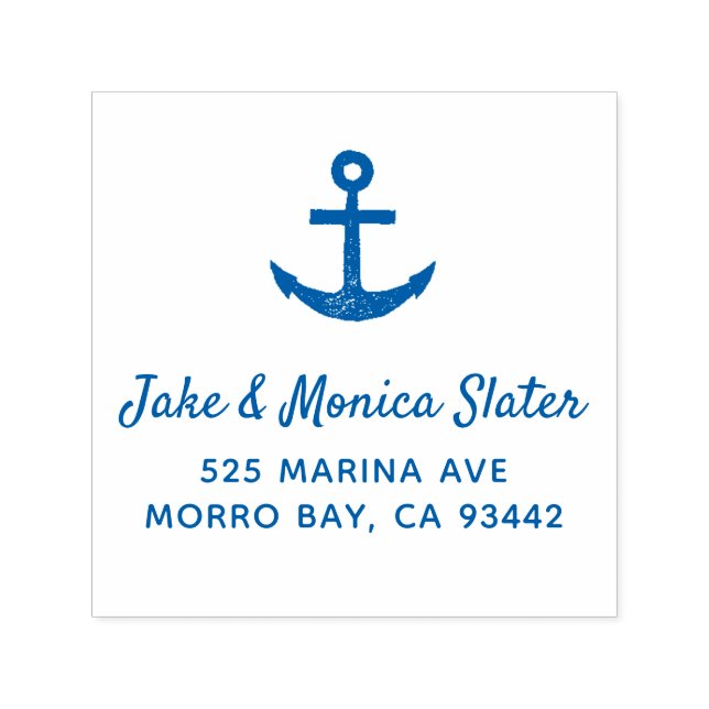 Anchor Nautical Sailing Blue Self-inking Stamp (Design)
