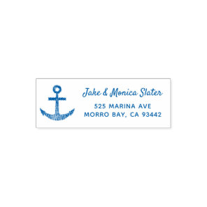 Anchor Nautical Sailing Theme Return Address Self-inking Stamp