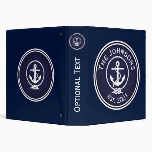 Anchor Nautical Seal 3 Ring Binder