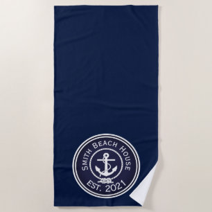 Anchor Nautical Seal Beach Towel