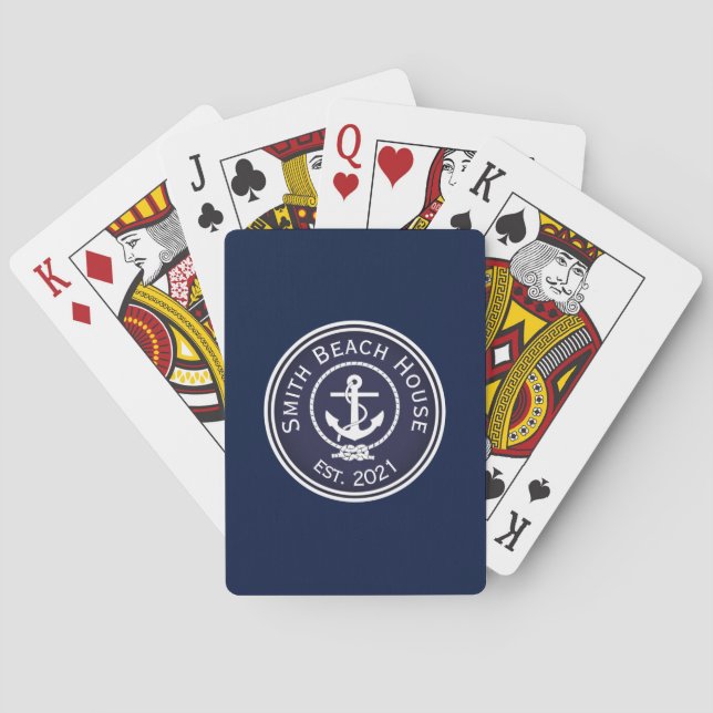 Anchor Nautical Seal  Poker Cards (Back)