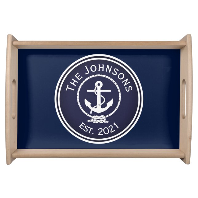 Anchor Nautical Seal Serving Tray (Front)