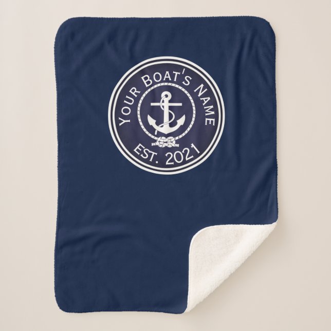 Anchor Nautical Seal   Sherpa Blanket (Front)