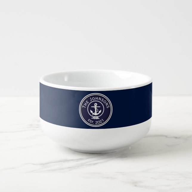 Anchor Nautical Seal   Soup Mug (Front)