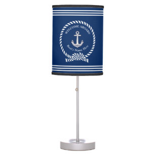Anchor Nautical Solid Navy Blue Boat Table Lamp