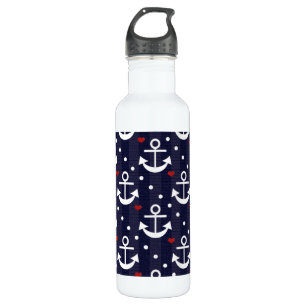 Anchor Nautical Themed BPA Free Stainless Steel Water Bottle