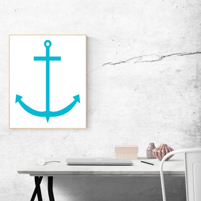 Anchor Nautical Turquoise Poster (A poster of a turquoise anchor)