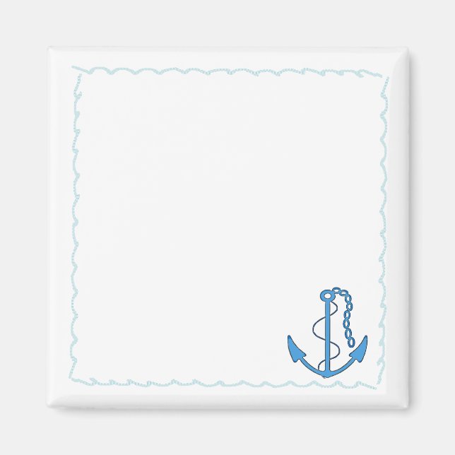 Anchor-Nautical Waves-Personalize It! Magnet (Front)