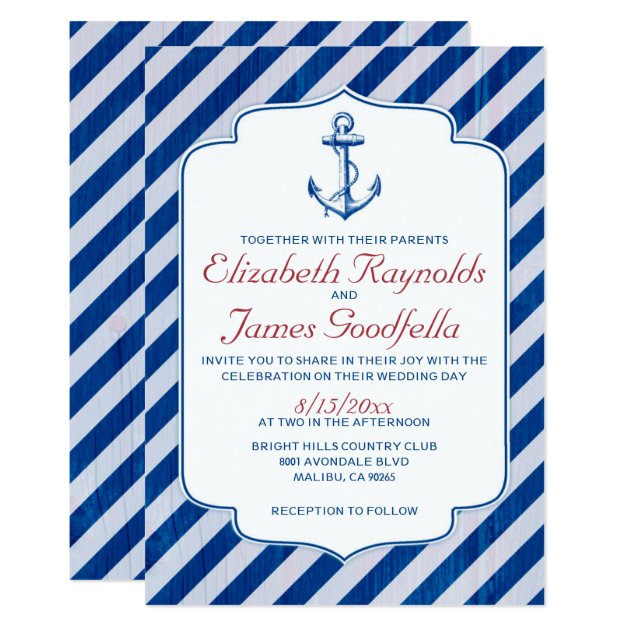 Anchor Nautical Wedding Invitations