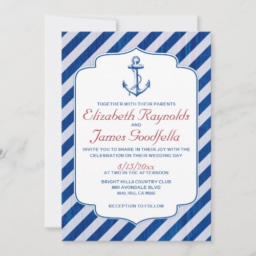 Anchor Nautical Wedding Invitations