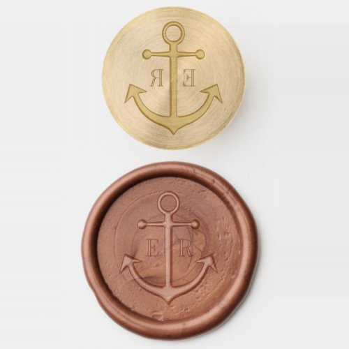 Anchor Nautical Wedding Monogram Wax Seal Stamp