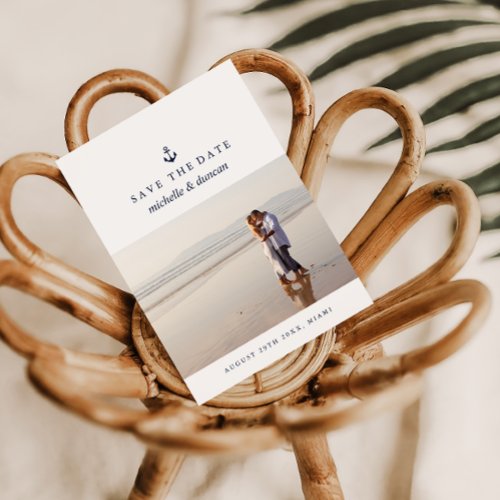 ANCHOR NAUTICAL WEDDING Photo  SAVE THE DATE Announcement Postcard