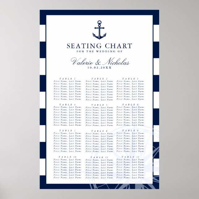 Anchor | Nautical Wedding | Seating Chart (Front)