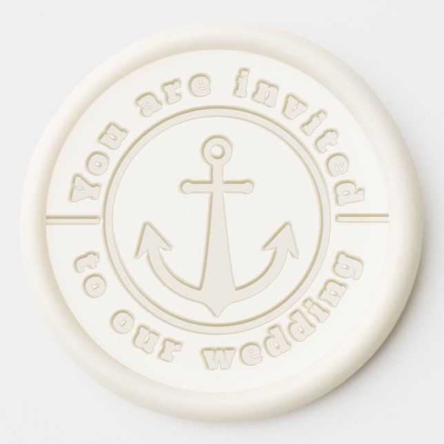 Anchor Nautical Wedding Wax Seal Sticker (Front)