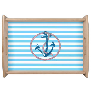 Anchor, Nautical with rope Serving Tray