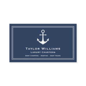 Anchor Nautical Yacht Boat Captain Blue And White Business Card
