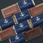 Anchor Navy Blue Nautical Ocean Boat Wedding Hershey's Miniatures<br><div class="desc">Anchor,  navy blue,  nautical,  ocean,  boat,  bride and groom,  elegant,  beautiful calligraphy,  candy,  chocolates favors. Perfect for Wedding favors. You can personalize it with your names and date.</div>