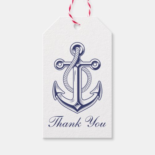 Anchor Navy Blue Nautical Wedding Thank You Gift Tags